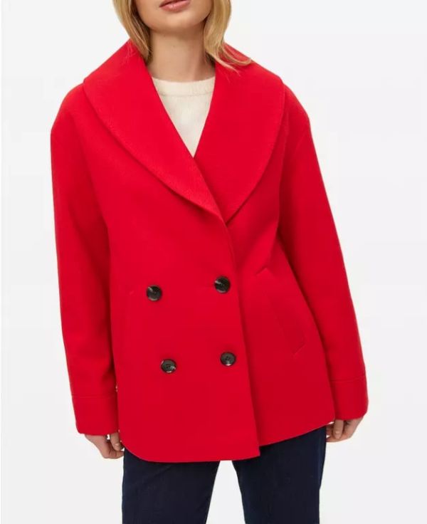Palton dame scurt rosu 000371